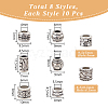 80Pcs 8 Styles Tibetan Style European Beads DIY-NB0012-43E-2
