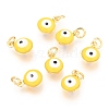 Brass Enamel Charms KK-B024-02G-G-1