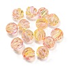 549Pcs Round Corrugated Transparent Acrylic Beads Two Tone MACR-K359-21B-1