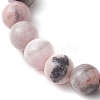 Mother's Day Theme Natural Pink Zebra Jasper Beads Stretch Braclets for Women BJEW-JB11452-4