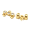 Rack Plating Brass Clear Cubic Zirconia Triple Flat Round Chandelier Component Links KK-L224-091G-2