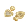 Rack Plating Brass Heart Stud Earrings for Women EJEW-D280-06G-1