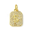 Rack Plating Brass Micro Pave Clear Cubic Zirconia Charms KK-G501-01S-G-1