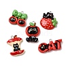 Black Cat Theme Opaque Resin Pendants RE-CBAAB56-05-1