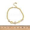 Brass Micro Pave Clear Cubic Zirconia Link Bracelets BJEW-U020-21G-5