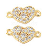 Brass Micro Pave Cubic Zirconia Connector Charms KK-U056-43G-1