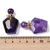 Natural Amethyst Openable Perfume Bottle Pendants G-I381-02G-01-3