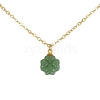 Clover Glass Pendant Necklace with Cable Chains NJEW-TA00087-5