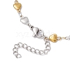 304 Stainless Steel Heart Link Chain Bracelet Makings for Women AJEW-JB01340-03-3