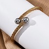 304 Stainless Steel Torque Bangles for Women BJEW-P310-19GP-3