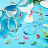 48Pcs 12 Colors Alloy Enamel Connector Charms ENAM-TA0001-60-7