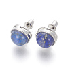 Natural Dyed Lapis Lazuli Stud Earrings EJEW-F162-H03-2