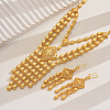 Vintage Luxury Alloy Rhombus Tassel Necklaces & Earrings Sets for Women's Party Wedding TD7149-1