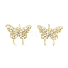 Brass Micro Pave Clear Cubic Zirconia Studs Earring for Women EJEW-S217-C06-1