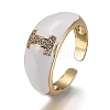 Brass Micro Pave Clear Cubic Zirconia Cuff Rings RJEW-H538-03G-I-3