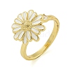 Daisy Enamel Rotatable Cuff Rings for Women RJEW-M016-05G-2