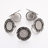 Vintage Adjustable Iron Finger Ring Components Alloy Cabochon Bezel Settings X-PALLOY-O039-08AS-1