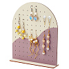 Detachable Arch-shaped Wood Earring Organizer Display Stands EDIS-WH0042-01A-1