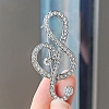 Alloy and Glass Rhinestone Musical Note Brooch PW-WG3A58A-23-1