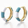 Brass Huggie Hoop Earrings EJEW-S209-08C-1