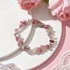 Natural Cherry Blossom Jasper Chip Beaded Stretch Bracelets BJEW-JB10909-2