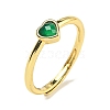 Heart Natural Green Onyx Agate Adjustable Rings RJEW-Q818-02G-04-2