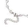 304 Stainless Steel Hollow Heart Link Chain Bracelet Makings for Women AJEW-JB01340-02-3