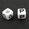 Letter Acrylic European Large Hole Beads X-OPDL-R050-10mm-P-1