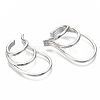 Brass Cuff Earrings EJEW-S201-204P-NF-3