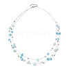 Natural White Jade 3 Layer Necklaces NJEW-JN05051-4