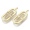 Brass Micro Pave Cubic Zirconia Pendants KK-N232-62-NF-2