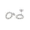 Non-Tarnish 304 Stainless Steel Twist Rope Ring Stud Earrings for Woman EJEW-N097-006P-2