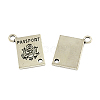 Tibetan Style Alloy Rectangle with Word Passport Links connectors TIBE-Q037-005-RS-1