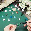 Unicraftale DIY Flat Round & Oval Stone Pendant Making Kit DIY-UN0003-08-2