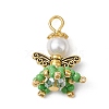 Handmade Nylon Wired Glass Beaded Pendants with Alloy Beads and Glass Pearl Beads PALLOY-MZ00511-03-1