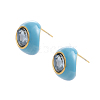 304 Stainless Steel Round Stud Earrings EJEW-OY011-83G-3