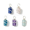 5Pcs Natural Mixed Gemstone Pendants PALLOY-JF03156-1