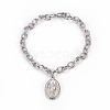 304 Stainless Steel Charm Bracelets BJEW-O169-02-2