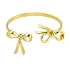 Rack Plating Bowknot Brass Cuff Bangles for Women BJEW-B106-25D-G-2