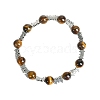 Christmas Theme Natural Tiger Eye Stretch Bracelets PW-WGC1682-06-1