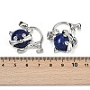 Dyed Natural Lapis Lazuli Kitten Pendants G-J386-C17-22-3