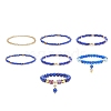 7Pcs 7 Style Natural & Synthetic Mixed Gemstone & Glass Seed Beaded Stretch Bracelets Set BJEW-JB08892-04-4