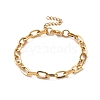 PVD Vacuum Plating 304 Stainless Steel Cable Chain Bracelet for Men Women BJEW-E031-05B-G-1