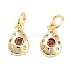 Brass Micro Pave Cubic Zirconia Charms KK-C051-02G-03-1