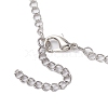 3Pcs 3 Styles Flat Round Forever in My Heart Alloy Glass Pendant Necklaces NJEW-JN05018-6