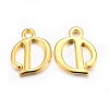 Golden Plated Alloy Letter Pendants X-PALLOY-J718-01G-D-1