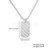 Stainless Steel Simple Texture Rectangle Pendant Necklaces for Men EJ7341-2-2