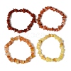 4Pcs Gemstone Beaded Stretch Bracelets Set BJEW-JB11179-4