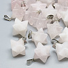 Natural Rose Quartz Pendants G-T082-15-1