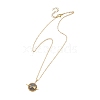 Natural Labradorite Copper Wire Wrapped Planet Pendant Brass Cable Chain Necklaces for Women NJEW-TA00260-04-3